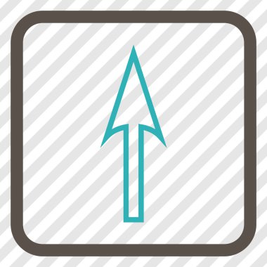 Vektör simgesi bir çerçeve içinde yukarı ok keskin