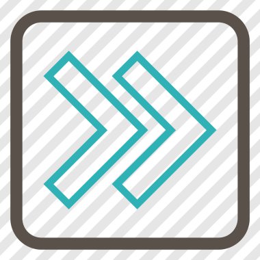 Üst karakter doğru vektör simgesi bir çerçeve içinde