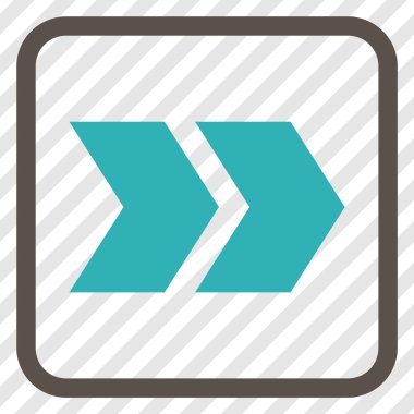 Üst karakter doğru vektör simgesi bir çerçeve içinde