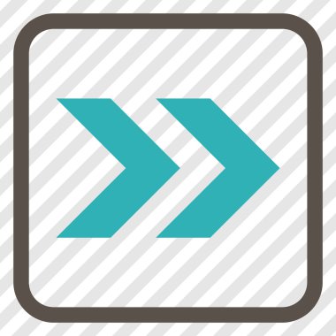 Üst karakter doğru vektör simgesi bir çerçeve içinde