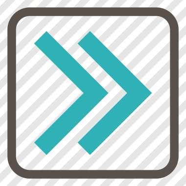 Üst karakter doğru vektör simgesi bir çerçeve içinde