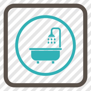 Duş Banyo vektör simgesi bir çerçeve içinde