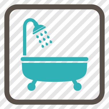 Duş Banyo vektör simgesi bir çerçeve içinde