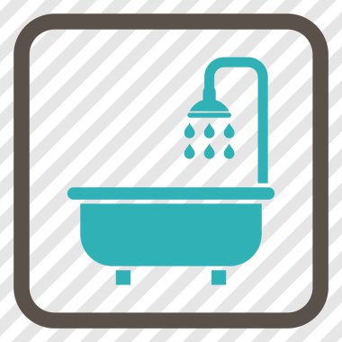 Duş Banyo vektör simgesi bir çerçeve içinde