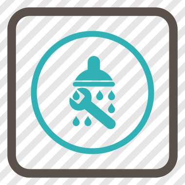 Duş sıhhi tesisat vektör simgesi bir çerçeve içinde