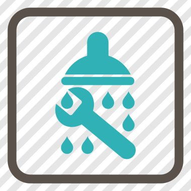 Duş sıhhi tesisat vektör simgesi bir çerçeve içinde