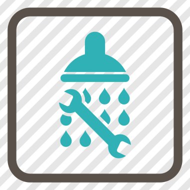 Duş sıhhi tesisat vektör simgesi bir çerçeve içinde