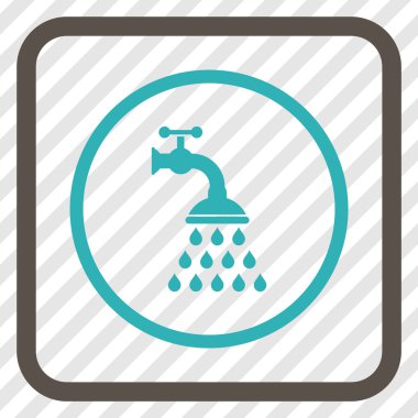 Duş musluk vektör simgesi bir çerçeve içinde