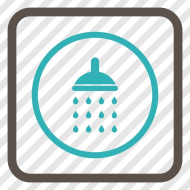 Duş vektör simgesi bir çerçeve içinde