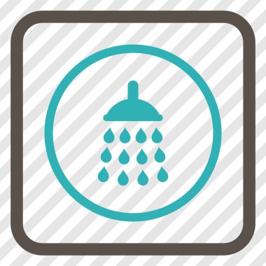 Duş vektör simgesi bir çerçeve içinde