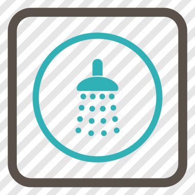 Duş vektör simgesi bir çerçeve içinde