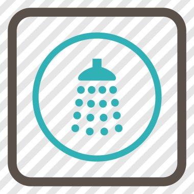 Duş vektör simgesi bir çerçeve içinde