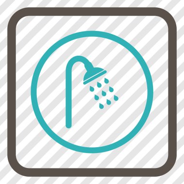 Duş vektör simgesi bir çerçeve içinde