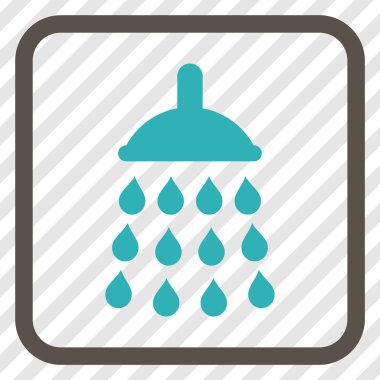 Duş vektör simgesi bir çerçeve içinde