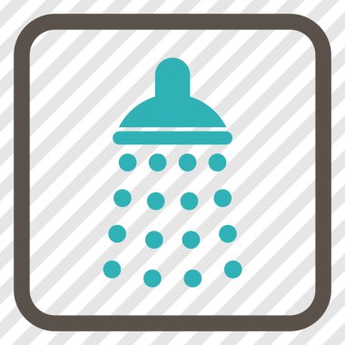 Duş vektör simgesi bir çerçeve içinde