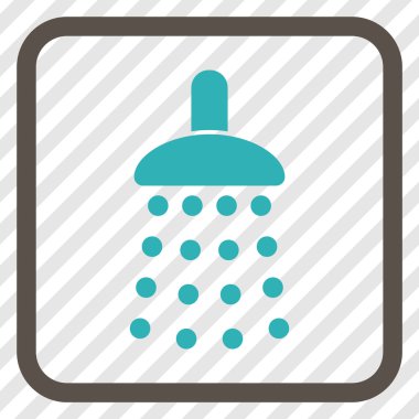 Duş vektör simgesi bir çerçeve içinde