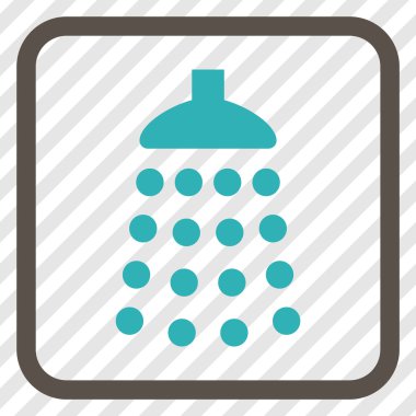 Duş vektör simgesi bir çerçeve içinde