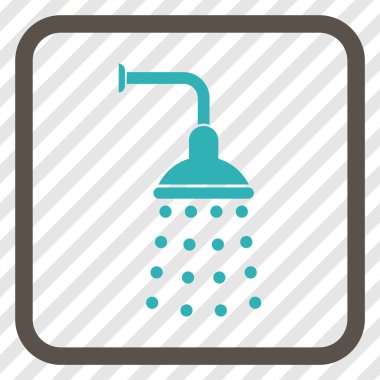 Duş vektör simgesi bir çerçeve içinde