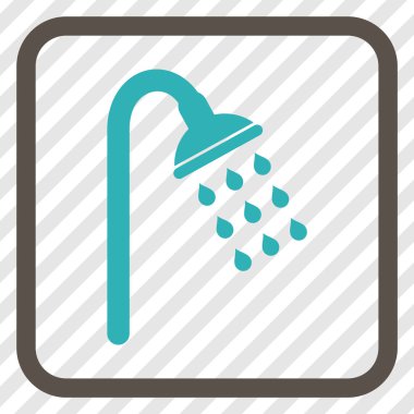 Duş vektör simgesi bir çerçeve içinde