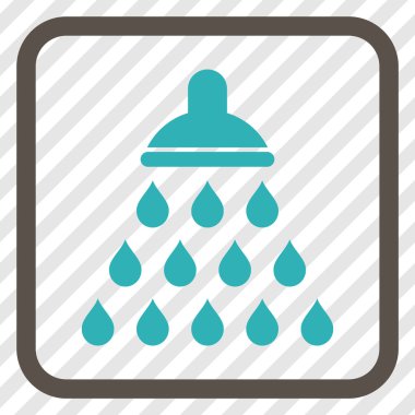 Duş vektör simgesi bir çerçeve içinde