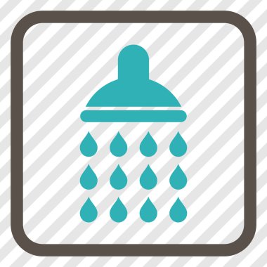 Duş vektör simgesi bir çerçeve içinde