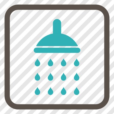 Duş vektör simgesi bir çerçeve içinde