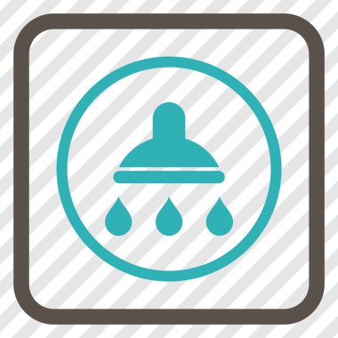 Duş vektör simgesi bir çerçeve içinde