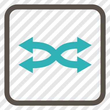 Shuffle okları yatay vektör simgesi bir çerçeve içinde