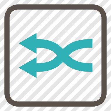 Shuffle oklar sol vektör simgesi bir çerçeve içinde