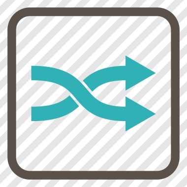 Shuffle okları doğru vektör simgesi bir çerçeve içinde