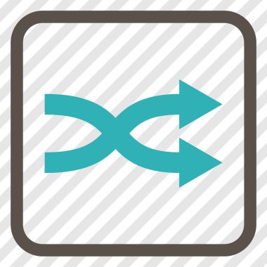 Shuffle okları doğru vektör simgesi bir çerçeve içinde