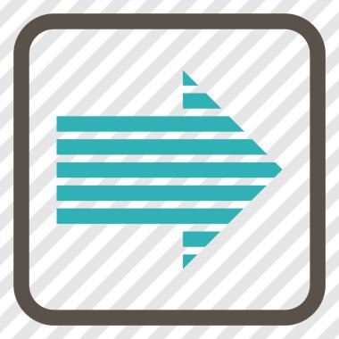 Şerit ok doğru vektör simgesi bir çerçeve içinde