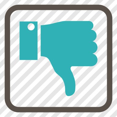 Vektör simgesi bir çerçeve içinde aşağı parmak