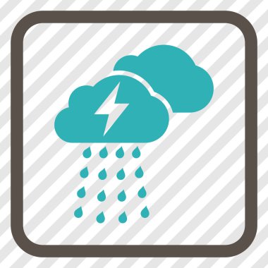 Fırtına bulutları vektör simgesi bir çerçeve içinde