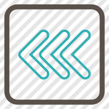 İşaretçi sol vektör simgesi bir çerçeve içinde üçlü