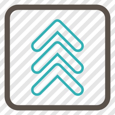 İşaretçi yukarı vektör simgesi bir çerçeve içinde üçlü