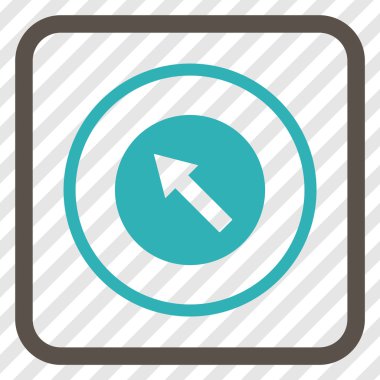 Yukarı Sağdan sola yuvarlak ok vektör simgesi bir çerçeve içinde