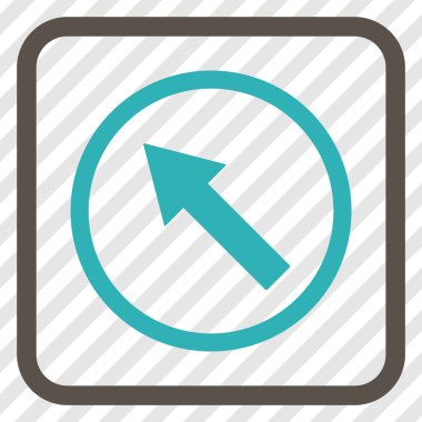 Yukarı Sağdan sola yuvarlak ok vektör simgesi bir çerçeve içinde