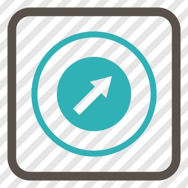 Yukarı sağ yuvarlak ok vektör simgesi bir çerçeve içinde