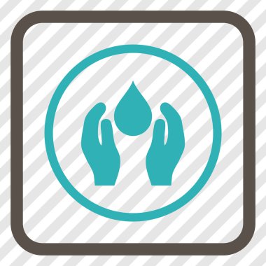 Su bakım vektör simgesi bir çerçeve içinde