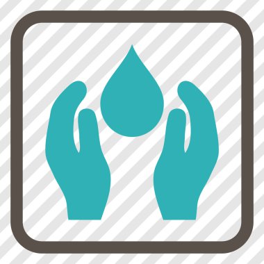 Su bakım vektör simgesi bir çerçeve içinde