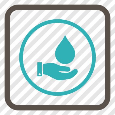 Su Servisi vektör simgesi bir çerçeve içinde