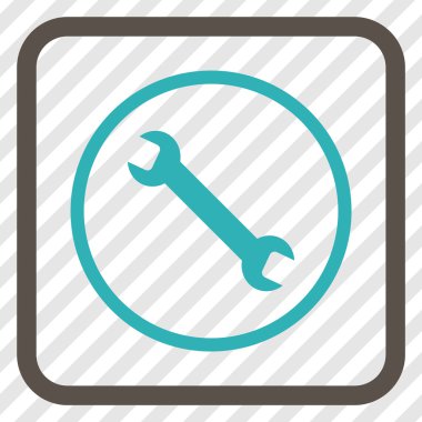 İngiliz anahtarı vektör simgesi bir çerçeve içinde