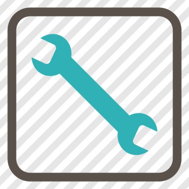 İngiliz anahtarı vektör simgesi bir çerçeve içinde