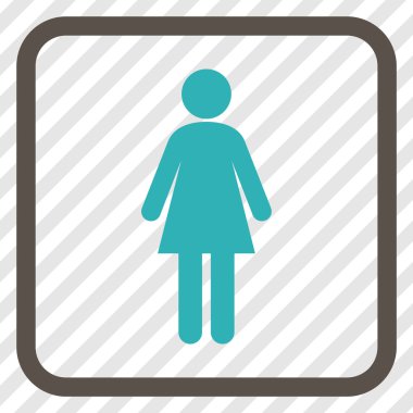 Kadın vektör simgesi bir çerçeve içinde