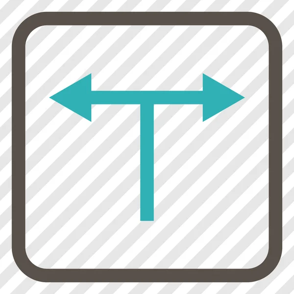 Flechas de bifurcación izquierda derecha Vector icono en un marco — Archivo Imágenes Vectoriales