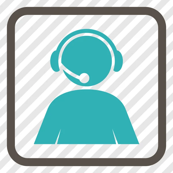 Call Center Operator Vector Icon In een Frame — Stockvector