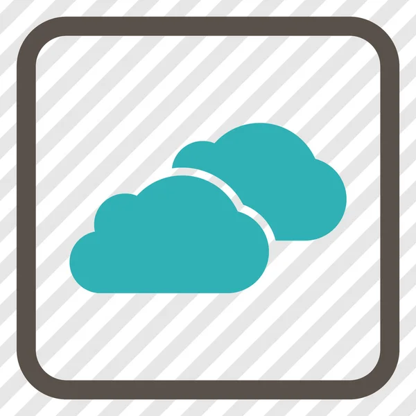 Σύννεφα εικονίδιο του φορέα σε ένα πλαίσιο — Διανυσματικό Αρχείο