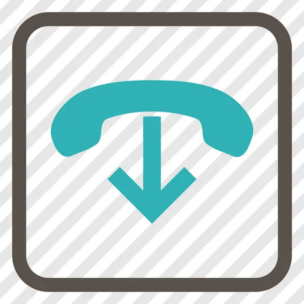 Telefoon ophangen-Vector Icon In een Frame — Stockvector