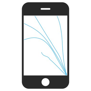 Smartphone Ekran vektör Eps simgesi çatlaklar